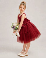 Windred Satin Tulle A-line Girls Formal Dress Side View