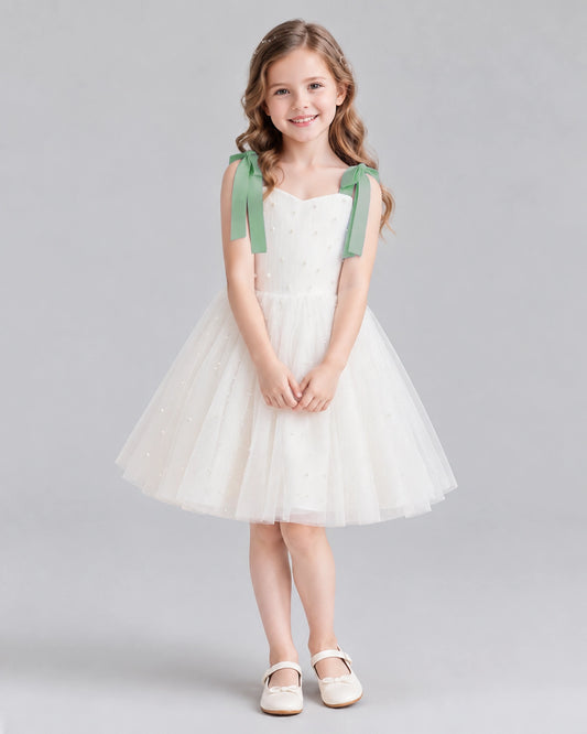 Eucalyptus A-line Flower Girl Dresses Front