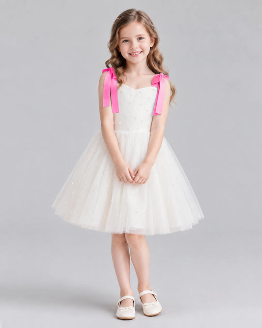 Hot Pink A-line Flower Girl Dresses Front