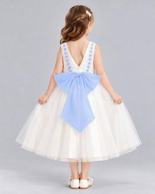 Lavender A-line Flower Girl Dresses Back