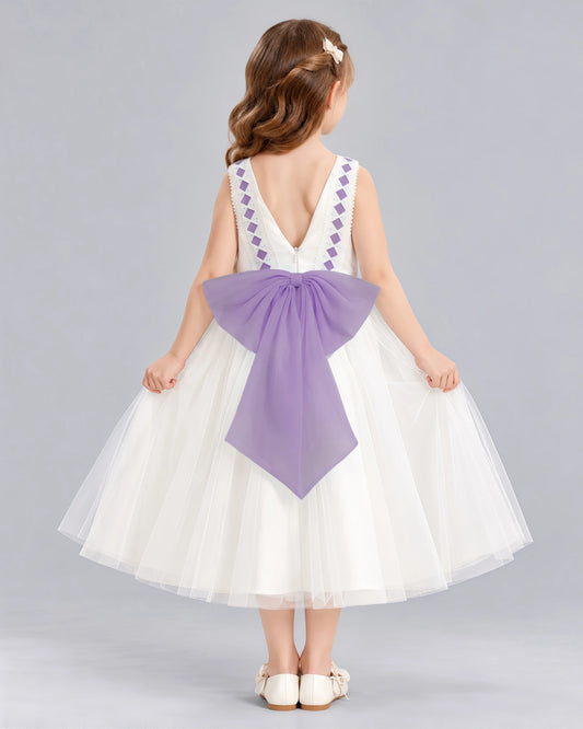 Wisteria A-line Flower Girl Dresses Back