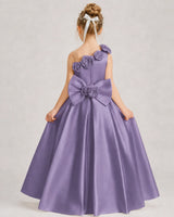 Wisteria Satin A-line Girls Formal Dress Back View