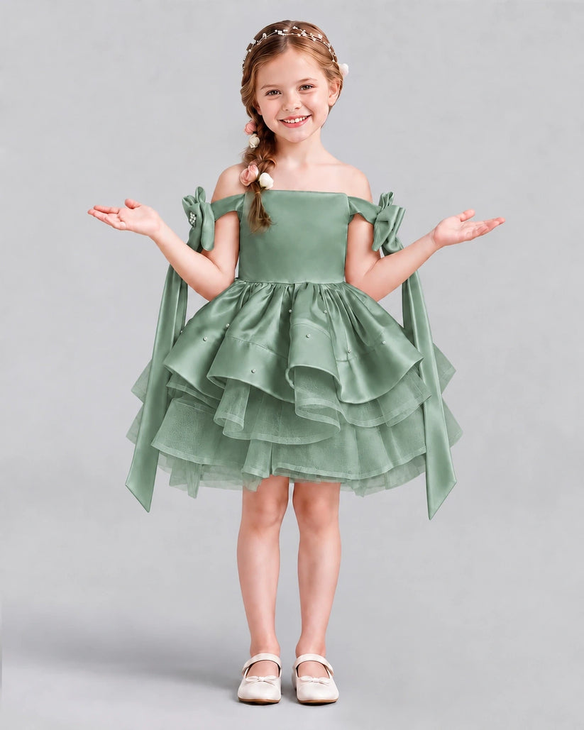 Eucalyptus A-line Girls Formal Dresses Back