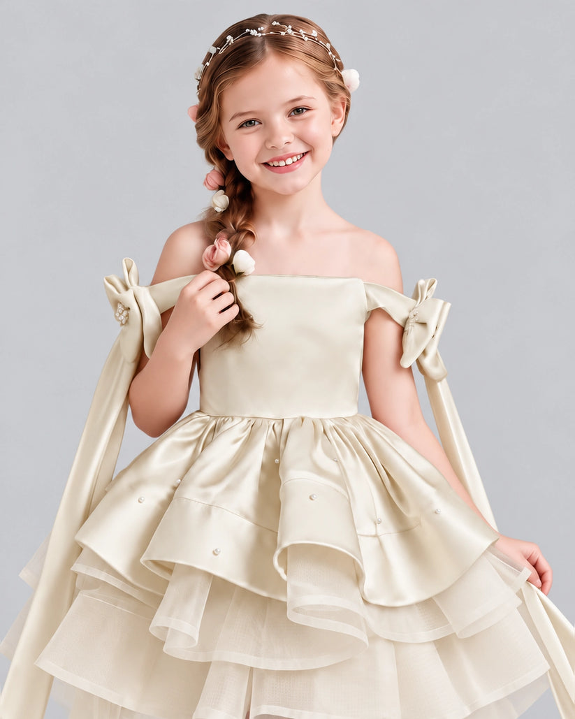 Champagne A-line Girls Formal Dresses Detail [Shared]