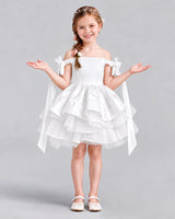 Ivory A-line Girls Formal Dresses Back