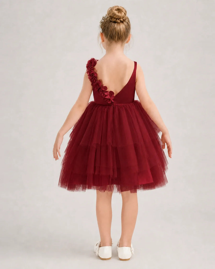 Windred Tulle A-line Girls Formal Dress Back View