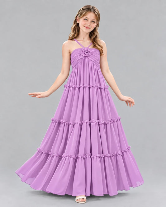 Lilac Ball Gown Junior Bridesmaid Dresses Front