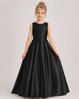 Black A-line Girls Formal Dresses Side