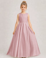 Dusty Rose A-line Girls Formal Dresses Side