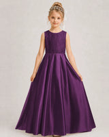Grape A-line Girls Formal Dresses Side