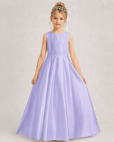 Lavender A-line Girls Formal Dresses Side