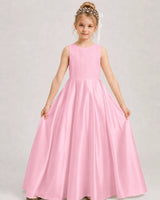 Pink A-line Girls Formal Dresses Front