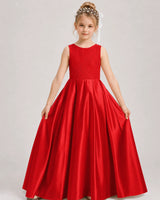 Red A-line Girls Formal Dresses Front