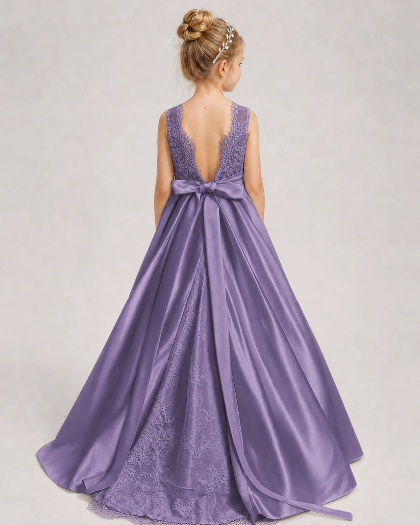 Wisteria A-line Girls Formal Dresses Back