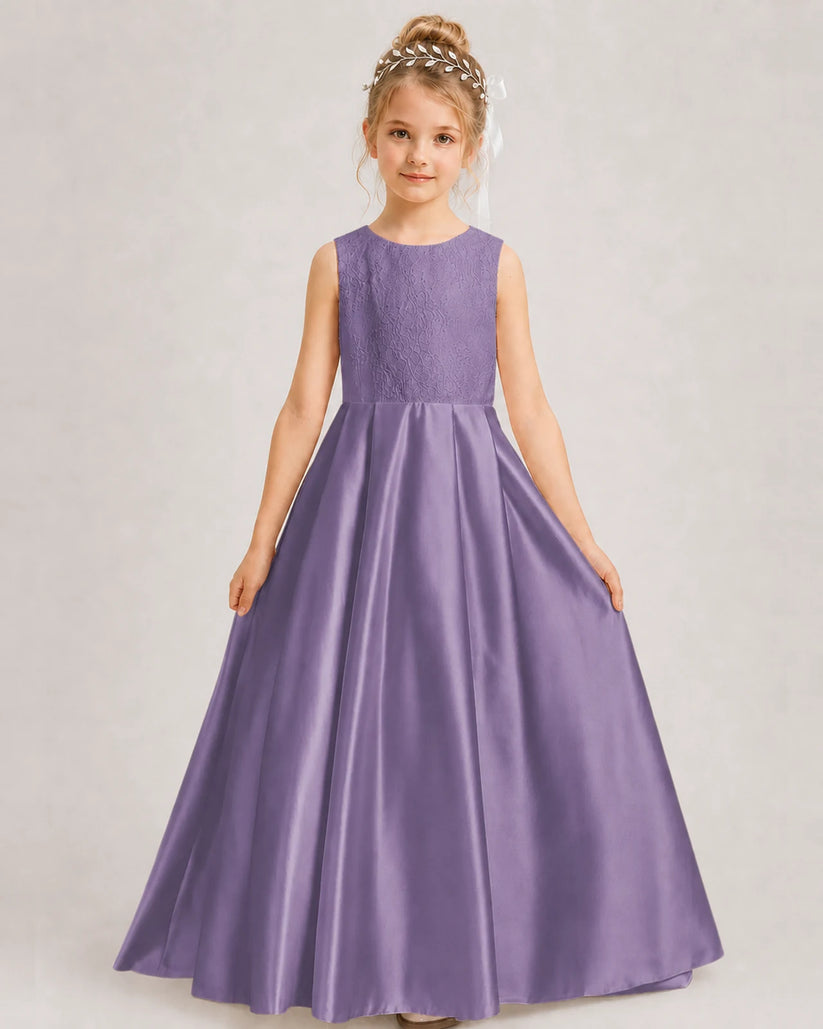 Wisteria A-line Girls Formal Dresses Side