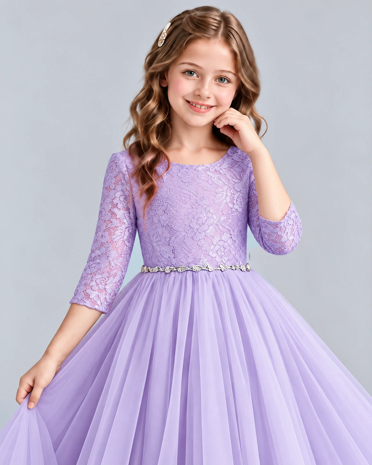 Lilac Ball Gown Girls Formal Dresses Detail [Shared]