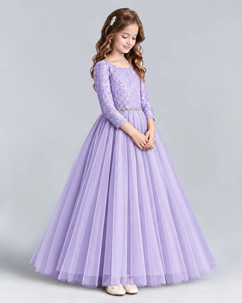 Lilac Ball Gown Girls Formal Dresses Side [Shared]