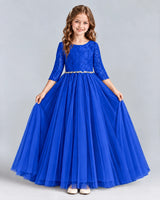 Royal Blue Ball Gown Girls Formal Dresses Front