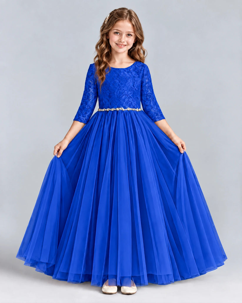 Royal Blue Ball Gown Girls Formal Dresses Front
