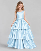 Baby Blue Ball Gown Girls Formal Dresses Front