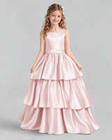 Blush Pink Ball Gown Girls Formal Dresses Front