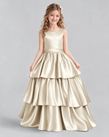 Champagne Ball Gown Girls Formal Dresses Front