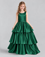 Dark Green Ball Gown Girls Formal Dresses Front