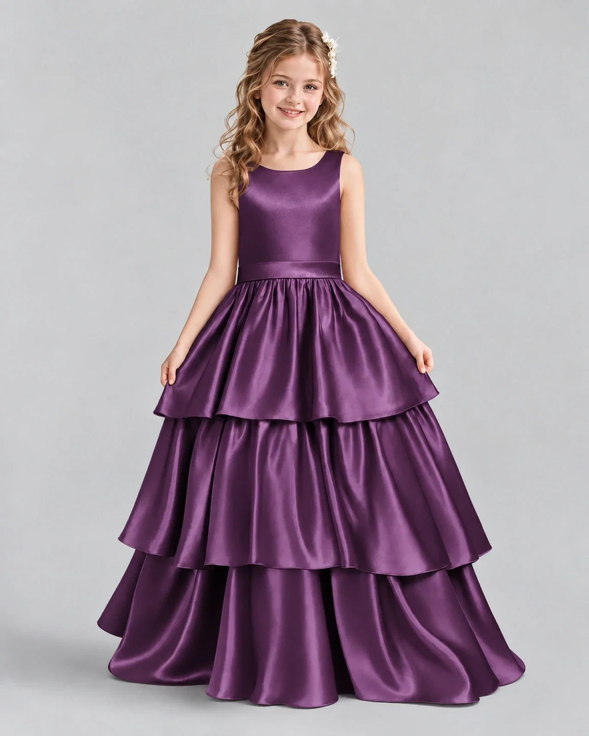 Grape Ball Gown Girls Formal Dresses Front