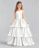Ivory Ball Gown Girls Formal Dresses Front