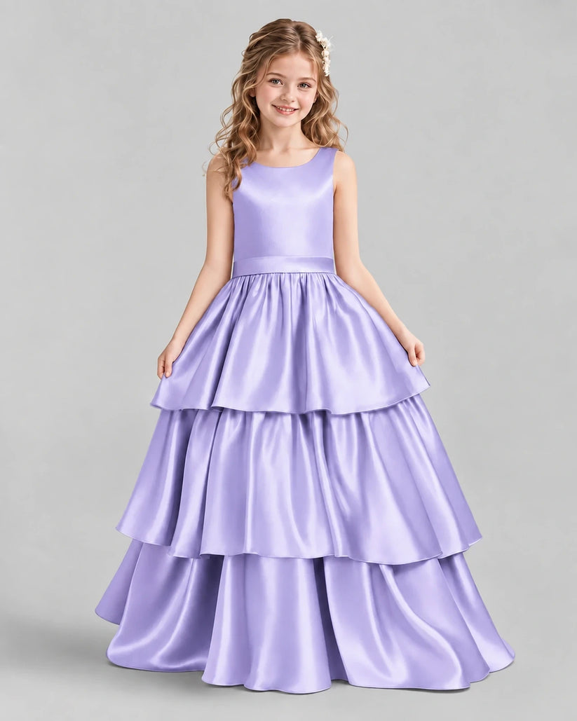 Lavender Ball Gown Girls Formal Dresses Front