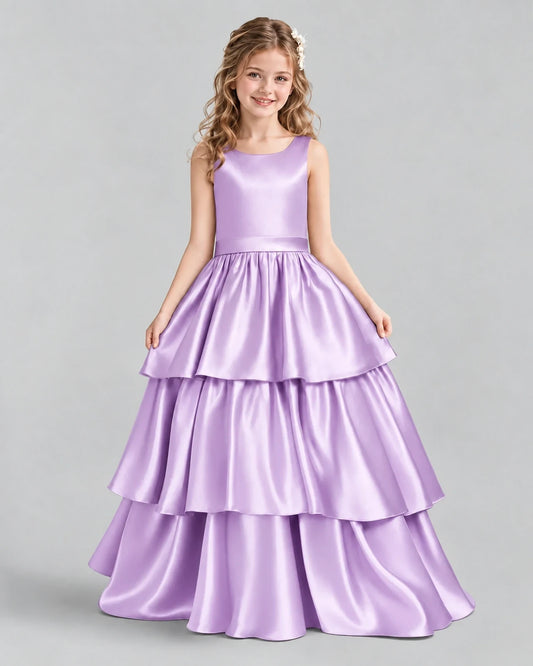 Lilac Ball Gown Girls Formal Dresses Front