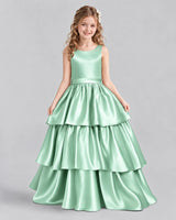 Mint Green Ball Gown Girls Formal Dresses Front