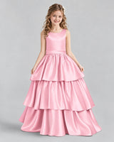 Pink Ball Gown Girls Formal Dresses Front