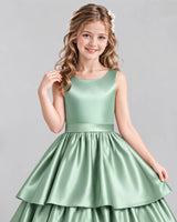 Sage Green Ball Gown Girls Formal Dresses Detail [Shared]