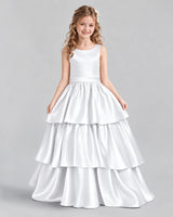 White Ball Gown Girls Formal Dresses Front