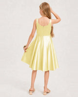 Daffodil Satin A-line Junior Bridesmaid Dress Back View