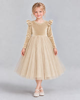 Champagne Ball Gown Junior Bridesmaid Dresses Front