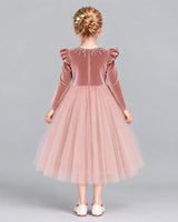 Dusty Rose Ball Gown Junior Bridesmaid Dresses Back [Shared]