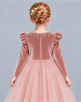 Dusty Rose Ball Gown Junior Bridesmaid Dresses Back_Detail