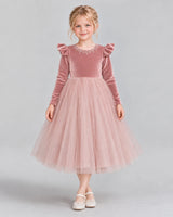 Dusty Rose Ball Gown Junior Bridesmaid Dresses Front