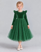 Emerald Green Ball Gown Junior Bridesmaid Dresses Front