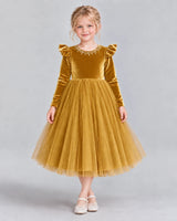 Gold Ball Gown Junior Bridesmaid Dresses Front