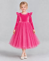 Hot Pink Ball Gown Junior Bridesmaid Dresses Front