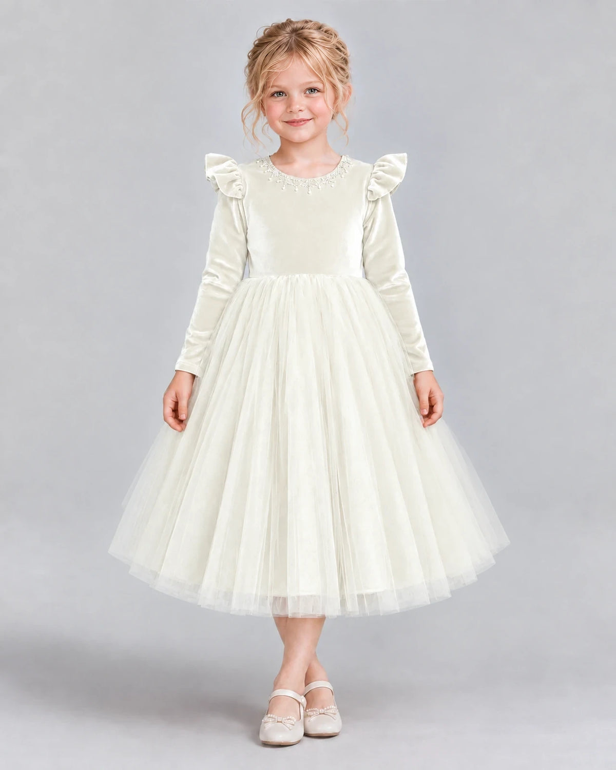 Ivory Ball Gown Junior Bridesmaid Dresses Front