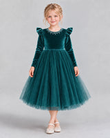 Peacock Ball Gown Junior Bridesmaid Dresses Front