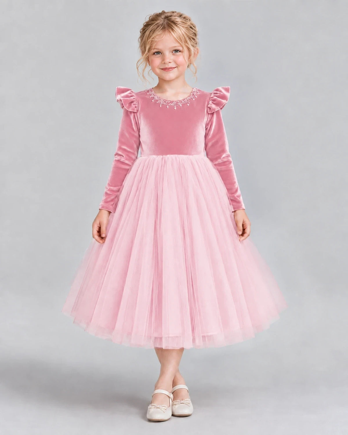 Pink Ball Gown Junior Bridesmaid Dresses Front