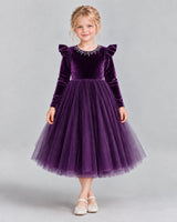 Purple Ball Gown Junior Bridesmaid Dresses Front