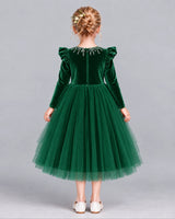 Dark Green Ball Gown Junior Bridesmaid Dresses Back [Shared]