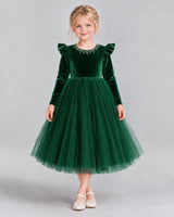 Dark Green Ball Gown Junior Bridesmaid Dresses Front