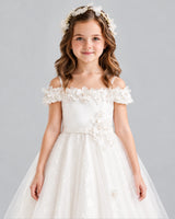 Ivory A-line Flower Girl Dresses Detail